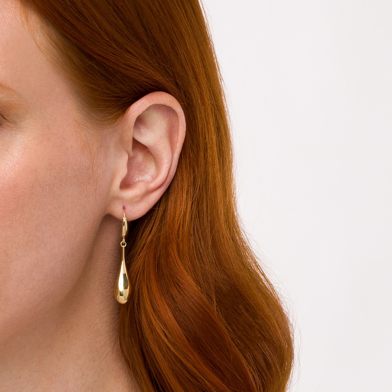 Main Image 2 of High-Polish Teardrop Earrings in 18K Gold