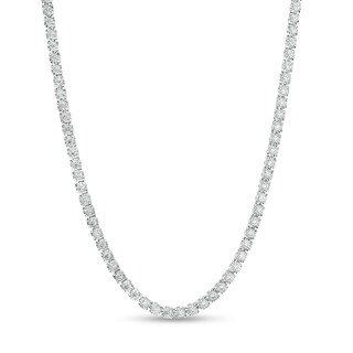 Men's 5.00 CT. T.W. Certified Lab-Created Diamond Tennis Necklace in 14K White Gold (F/SI2) - 22"