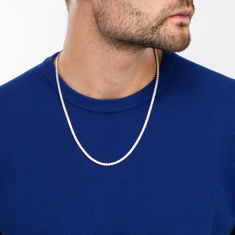 Main Image 2 of Men's 5.00 CT. T.W. Certified Lab-Grown Diamond Tennis Necklace in 14K White Gold (F/SI2) - 22"
