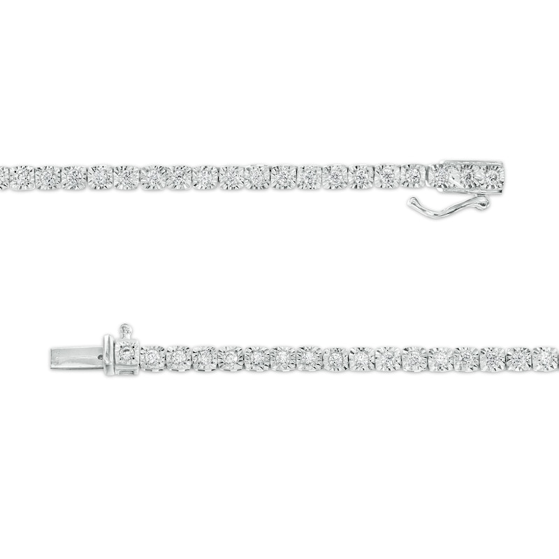 Men's 5.00 CT. T.W. Certified Lab-Created Diamond Tennis Necklace in 14K White Gold (F/SI2) - 22"|Peoples Jewellers