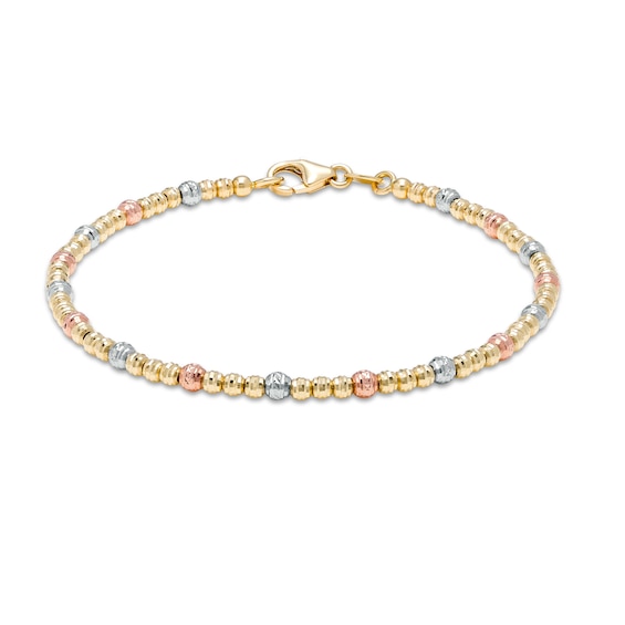 Italian Gold Diamond-Cut Brilliance Bead Station Bracelet in 18K