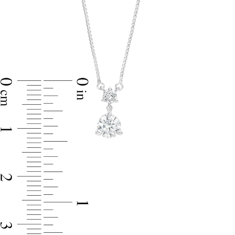 0.60 CT. T.W. Certified Lab-Created Diamond Stacked Drop Necklace in 14K White Gold (F/SI2)
