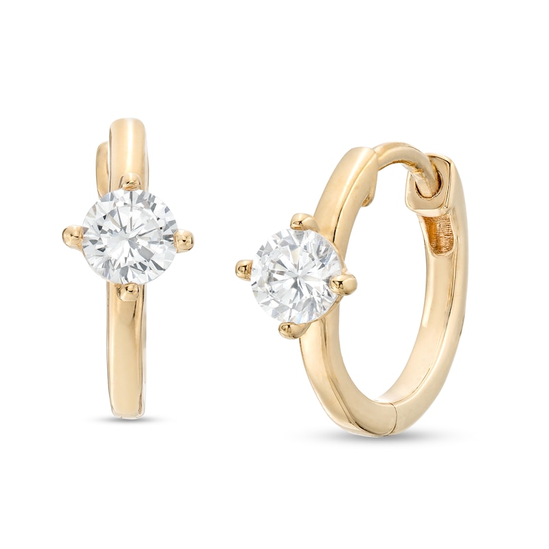 0.50 CT. T.W. Certified Lab-Created Diamond Solitaire Hoop Earrings in 14K Gold (F/SI2)|Peoples Jewellers