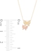 Child's Cubic Zirconia Large and Small Butterfly Pendant in 14K Two-Tone Gold - 15"