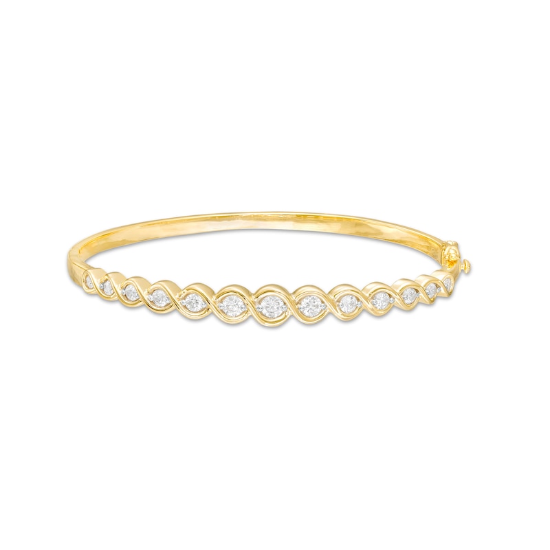 Main Image 1 of 1.25 CT. T.W. Journey Diamond Cascading Bangle in 10K Gold