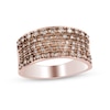 Thumbnail Image 0 of 1.00 CT. T.W. Champagne Diamond Multi-Row Band in Sterling Silver with 18K Rose Gold Plate – Size 7