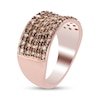 Thumbnail Image 1 of 1.00 CT. T.W. Champagne Diamond Multi-Row Band in Sterling Silver with 18K Rose Gold Plate – Size 7