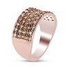 Thumbnail Image 1 of 1.00 CT. T.W. Champagne Diamond Multi-Row Band in Sterling Silver with 18K Rose Gold Plate – Size 7