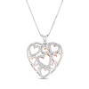 Thumbnail Image 1 of 0.25 CT. T.W. Diamond Multi-Heart Outline Cluster Pendant in Sterling Silver with 14K Rose Gold Plate