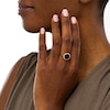 Thumbnail Image 1 of EFFY™ Collection 10.0mm Faceted Onyx and 0.12 CT. T.W. Diamond Frame Ring in 14K Gold