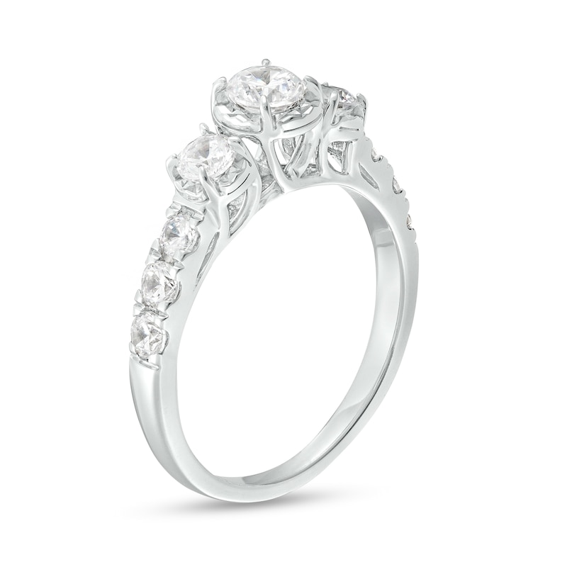 1.00 CT. T.W. Diamond Past Present Future® Miracle Engagement Ring in 10K White Gold