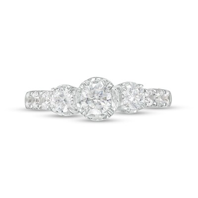 1.00 CT. T.W. Diamond Past Present Future® Miracle Engagement Ring in 10K White Gold