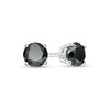 Thumbnail Image 1 of 0.69 CT. T.W. Black Diamond Solitaire Stud Earrings in 14K White Gold