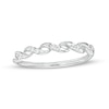 Thumbnail Image 1 of 0.04 CT. T.W. Diamond Curved Loose Braid Band in 10K White Gold