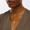 Thumbnail Image 2 of EFFY™ Collection Cushion-Cut Green Quartz and 0.04 CT. T.W. Diamond Filigree Side Accent Split Bail Pendant in 14K Gold