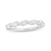 Thumbnail Image 0 of 0.30 CT. T.W. Oval and Round Diamond Twist Wedding Band in 14K White Gold