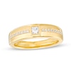 Thumbnail Image 0 of Men's 0.30 CT. T.W. Square-Cut Diamond Raised Frame Band in 10K Gold