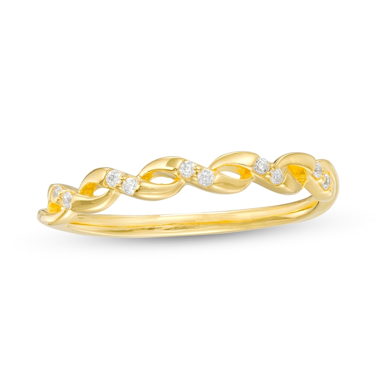 0.04 CT. T.W. Diamond Twist Wedding Band in 10K Gold|Peoples Jewellers