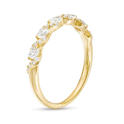 0.30 CT. T.W. Oval and Round Diamond Cascading Band in 14K Gold