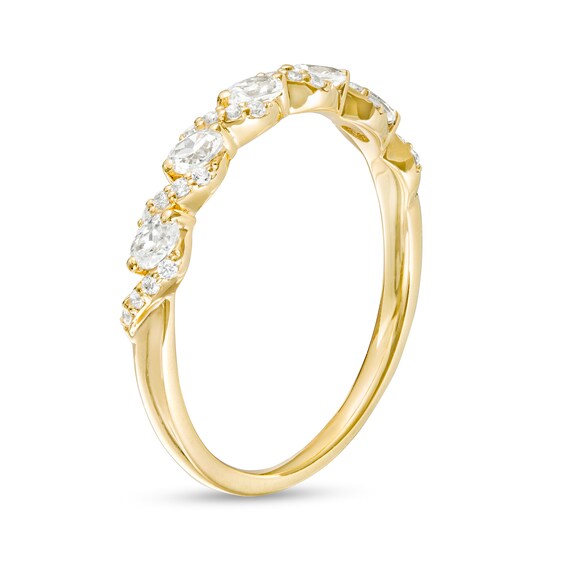 0.30 CT. T.W. Oval and Round Diamond Cascading Band in 14K Gold
