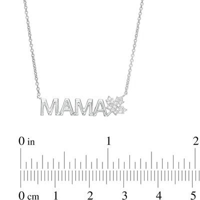0.04 CT. T.W. Diamond MAMA Maple Leaf Necklace in Sterling Silver