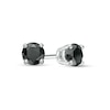 Thumbnail Image 1 of 0.45 CT. T.W. Black Diamond Solitaire Stud Earrings in 14K White Gold