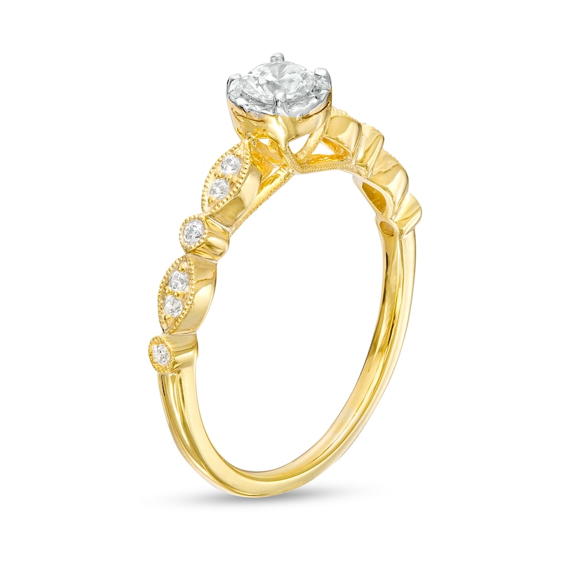 0.33 CT. T.W. Diamond Art Deco Vintage-Style Engagement Ring in 10K Gold