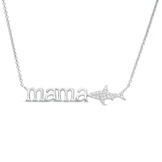 0.04 CT. T.W. Diamond mama Shark Necklace in Sterling Silver