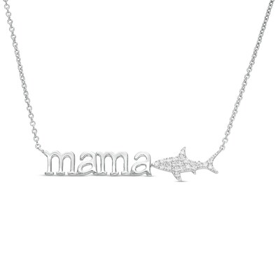 0.04 CT. T.W. Diamond mama Shark Necklace in Sterling Silver
