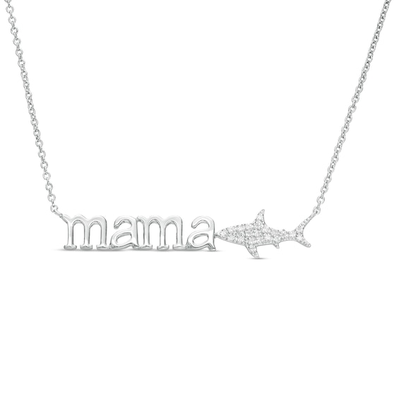 0.04 CT. T.W. Diamond mama Shark Necklace in Sterling Silver