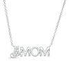 Thumbnail Image 1 of Diamond Accent Cat MOM Necklace in Sterling Silver - 17.75"