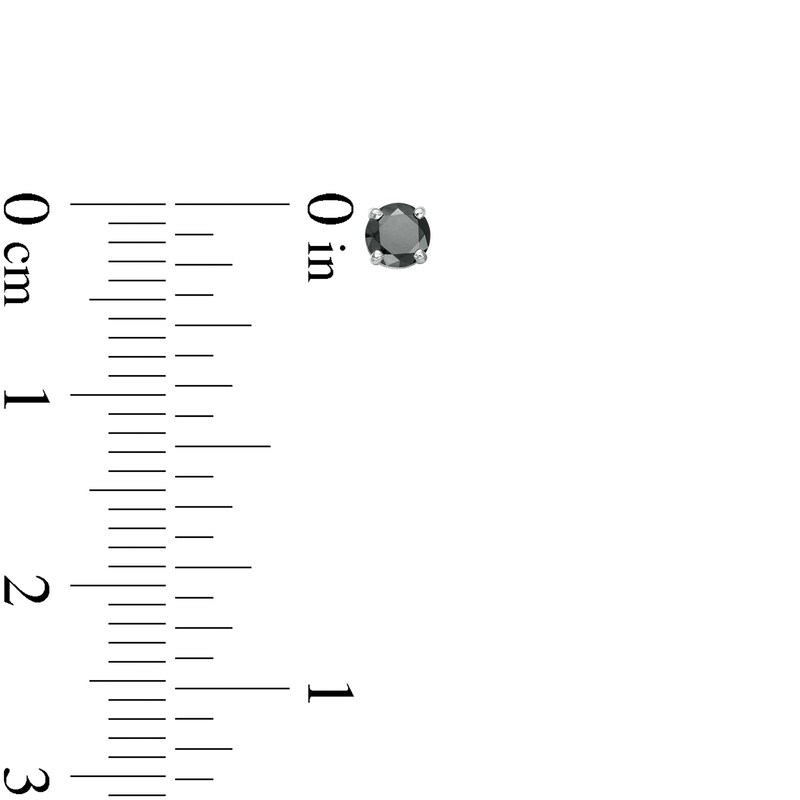 Main Image 2 of 0.29 CT. T.W. Black Diamond Solitaire Stud Earrings in 14K White Gold