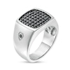 Thumbnail Image 2 of Men's 1.00 CT. T.W. Black Cushion-Shaped Multi-Diamond Ring in Sterling Silver