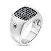 Men's 1.00 CT. T.W. Black Cushion-Shaped Multi-Diamond Ring in Sterling Silver