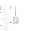Thumbnail Image 3 of EFFY™ Collection Cushion-Cut Green Quartz and 0.05 CT. T.W. Diamond Filigree Side Accent Drop Earrings in 14K Gold