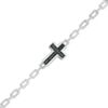 Thumbnail Image 0 of Men's 0.75 CT. T.W. Black Diamond Sideways Cross Bracelet in Sterling Silver – 8.5"