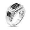 Men's 0.75 CT. T.W. Black Multi-Diamond Ring in Sterling Silver