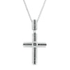 Men's 0.50 CT. T.W. Black Diamond Layered Cross Pendant in Sterling Silver - 22"
