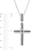 Men's 0.50 CT. T.W. Black Diamond Layered Cross Pendant in Sterling Silver - 22"