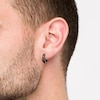 Thumbnail Image 2 of Men's 0.75 CT. T.W. Black Diamond Huggie Hoop Earrings in Sterling Silver