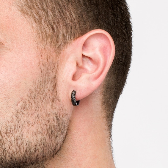 Huggie Hoop Mens Small Black Hoop Earrings Jewelry Small Black