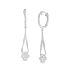 Thumbnail Image 1 of 0.75 CT. T.W. Cushion Multi-Diamond Pendulum Drop Earrings in 10K White Gold