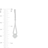 Thumbnail Image 3 of 0.75 CT. T.W. Cushion Multi-Diamond Pendulum Drop Earrings in 10K White Gold