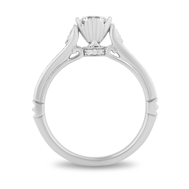 Enchanted Disney Ariel 0.69 CT. T.W. Diamond Seashell Profile Engagement Ring in 14K White Gold