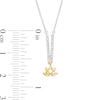 By Women for Women 0.08 CT. T.W. Diamond Lotus Flower "V" Necklace in 10K Two-Tone Gold