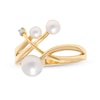 Thumbnail Image 0 of Cultured Freshwater Pearl and Diamond Accent Bypass Split Shank Ring in 10K Gold