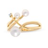 Thumbnail Image 0 of Cultured Freshwater Pearl and Diamond Accent Bypass Split Shank Ring in 10K Gold