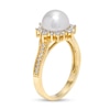 Thumbnail Image 3 of IMPERIAL® 8.0mm Akoya Cultured Pearl and 0.24 CT. T.W. Diamond Frame Sunburst Ring in 14K Gold