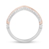 Thumbnail Image 3 of Enchanted Disney Aurora 0.18 CT. T.W. Diamond Contour Wedding Band in 14K Two-Tone Gold