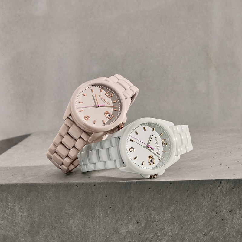 Main Image 2 of Ladies' Coach Greyson Crystal Accent Pink Ceramic Watch (Model: 14503926)